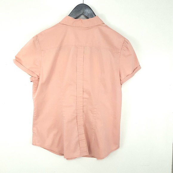 New York & Company Short Sleeve Button Down Top - Picture 2 of 4